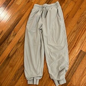 Light teal/grey pants kind of feels like nurse scrubs with tie to make tighter